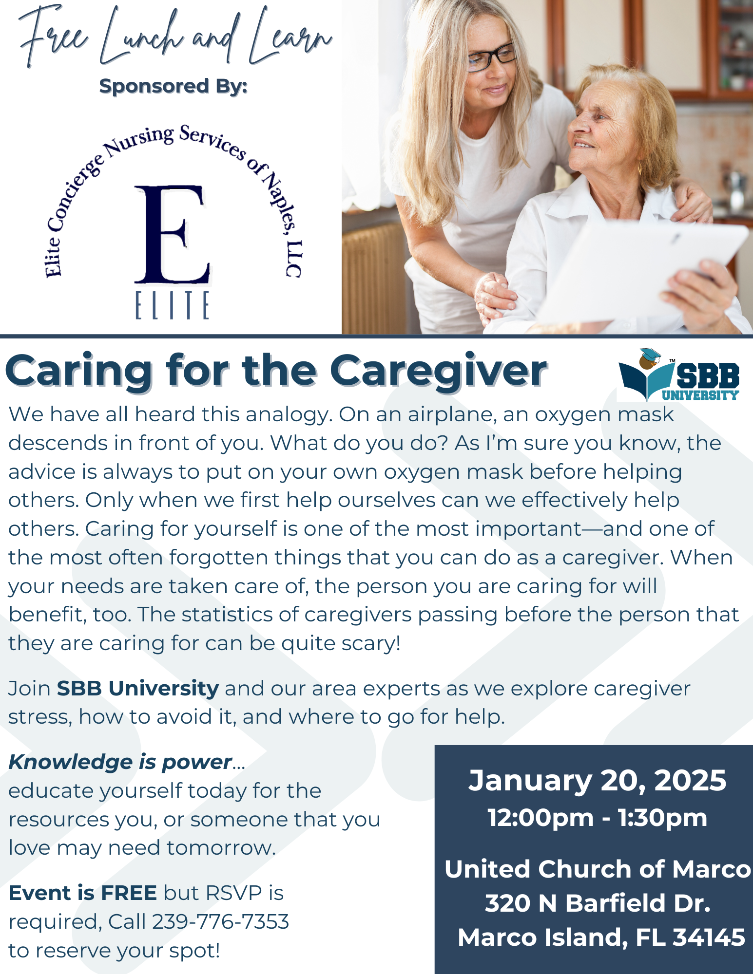 Free Lunch and Learn : Caring for the Caregiver